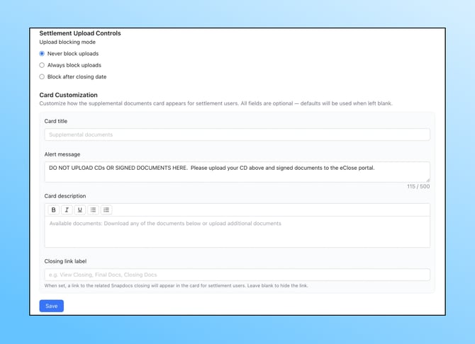 CD balancing - Supplemental Document Controls_