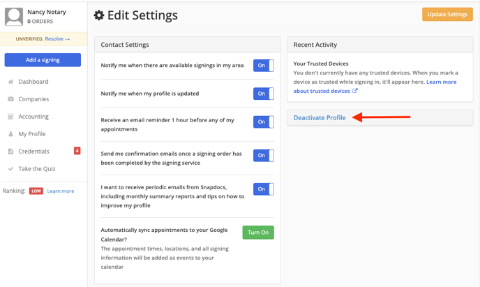 Deactivating and Re-Activating Your Snapdocs Account-2