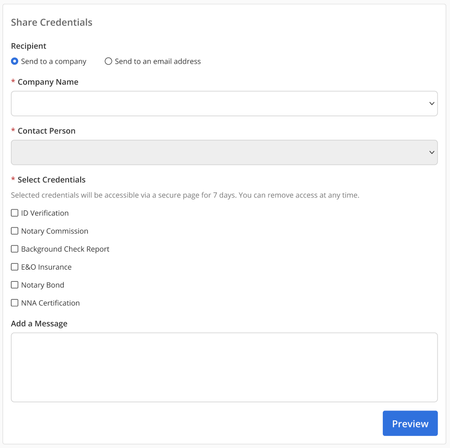 How to Share Your Credentials with a Company