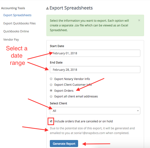 How to export data from Snapdocs-4