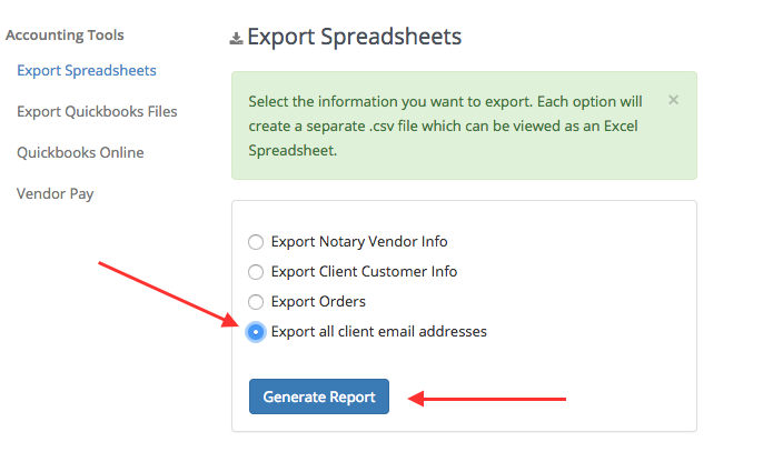 How to export data from Snapdocs-5