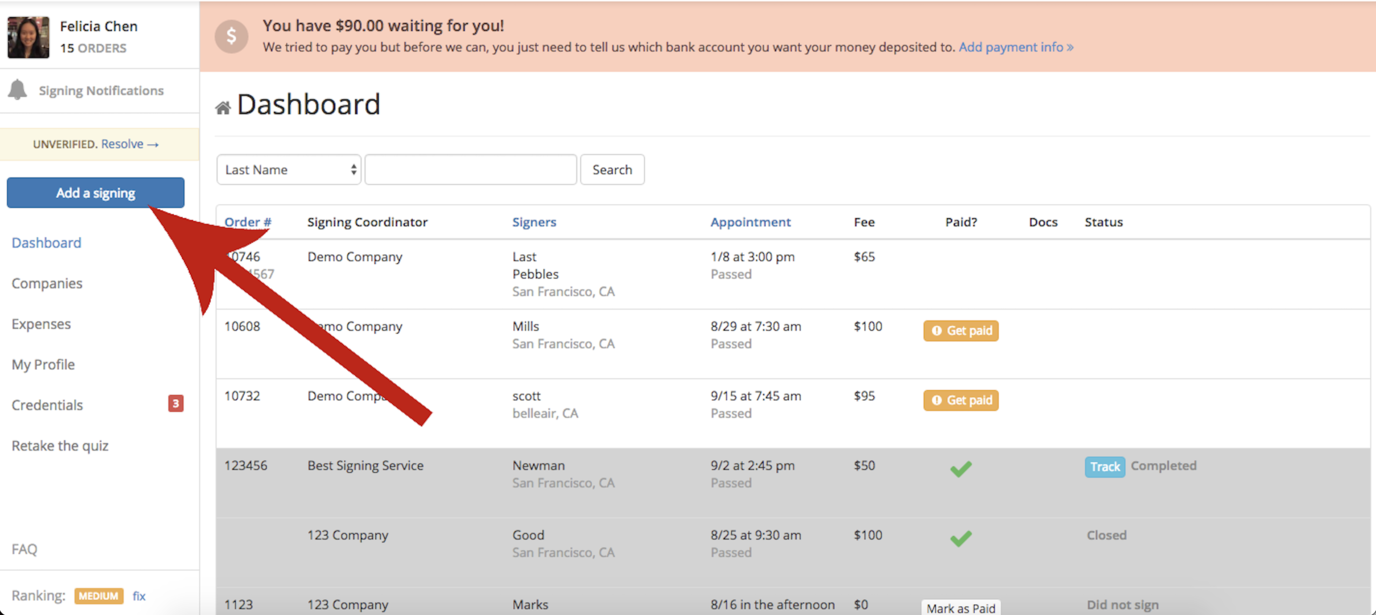 Snapdocs Message Adding Non-Snapdocs Orders to Your Dashboard