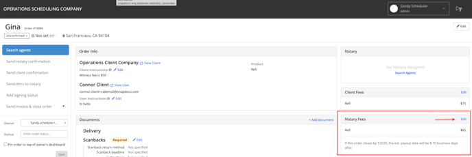 Adjusting Notary Fees on an Order 1-1
