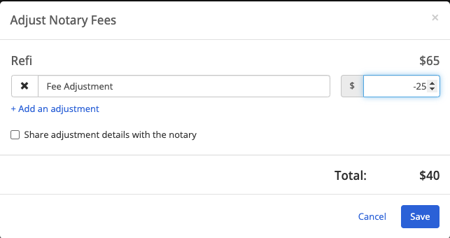 Adjusting Notary Fees on an Order 4-1