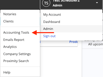 Admin > Accounting Tools