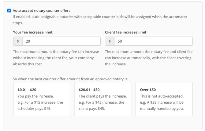 Auto-accept sounter offers