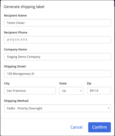 Autogenerate FedEx labels and tracking 5