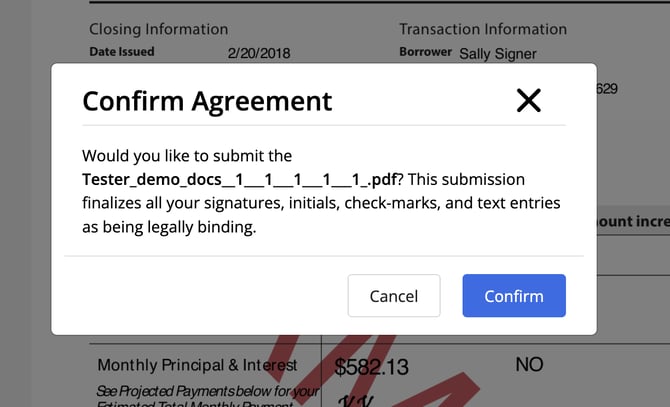 Confirm Agreement
