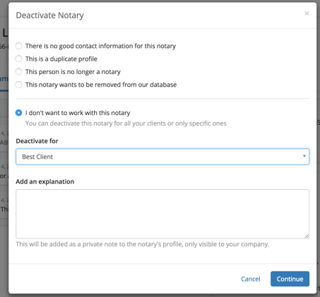 Deactivating a Notary 10