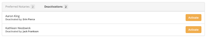 Deactivating a Notary 14