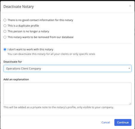 Deactivating a Notary 6-1