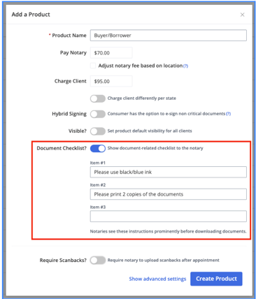 Document Checklist