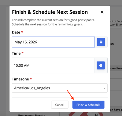 Finish and Schedule Next Session