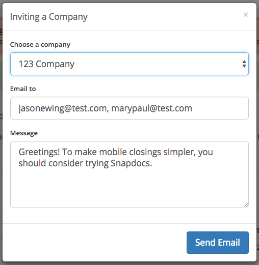 Inviting Companies to Join Snapdocs 4