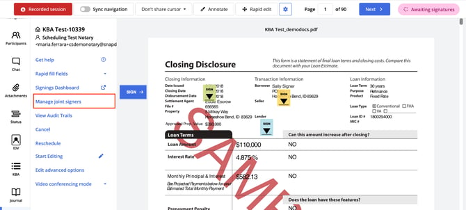 Manage Joint Signers