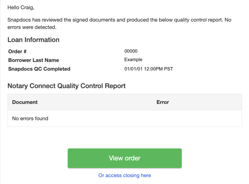 No errors found email