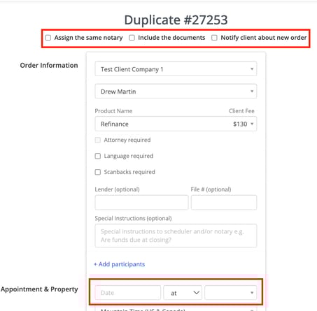 Order Requirements