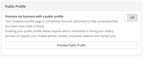 Public Profile Status