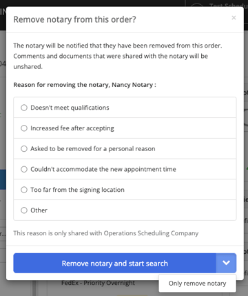 Remove a notary from your order 2