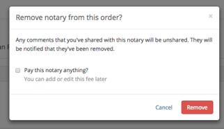 Remove a notary from your order 3