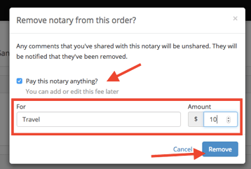 Remove a notary from your order 4