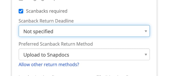 Scanback Requirements