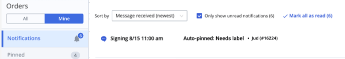Missing label notification