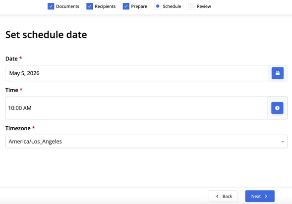 Set Schedule Date