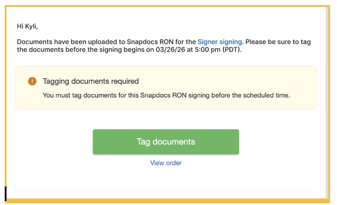 Tag documents email