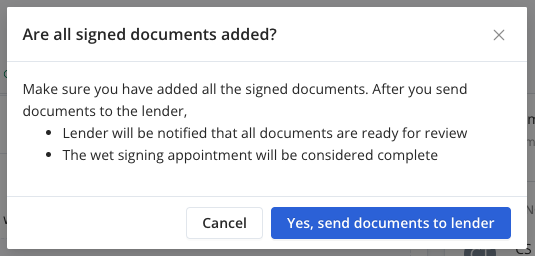 Upload and send wet signed documents back to the lender 3