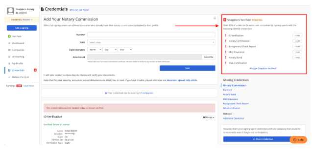 Uploading and Deleting Credential Documents 2